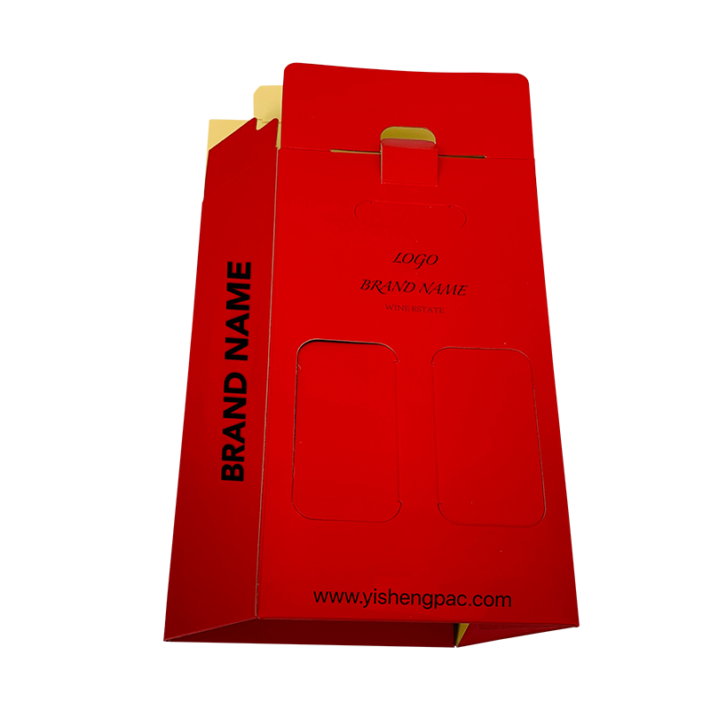 Czerwone pudełko do pakowania wina z do wysyłki