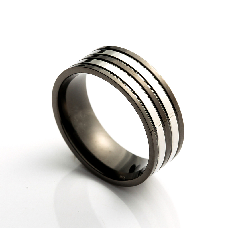 Men\\s Stainless Steel Ring Two Tone Black Plating Ring Elegant China Jewelry Manufacturer