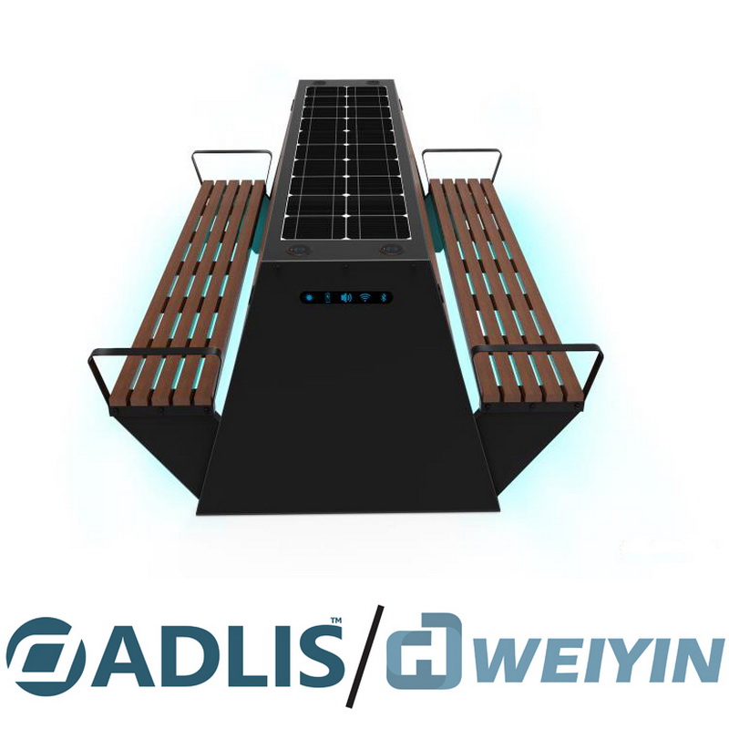 Ładowarka USB Bezprzewodowa ładowarka Oświetlenie LED Wysokiej jakości inteligentna ławka z energią słoneczną