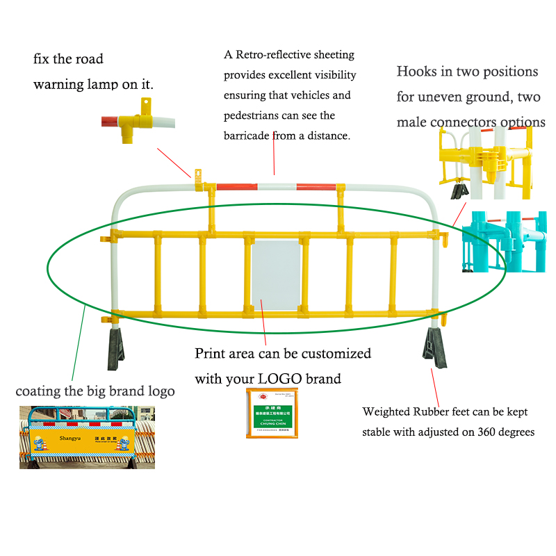 Plastikowe bariery ochronne dla pieszych Dwa wielkość Opcja Tłum Bariery kontroli dla bezpieczeństwa