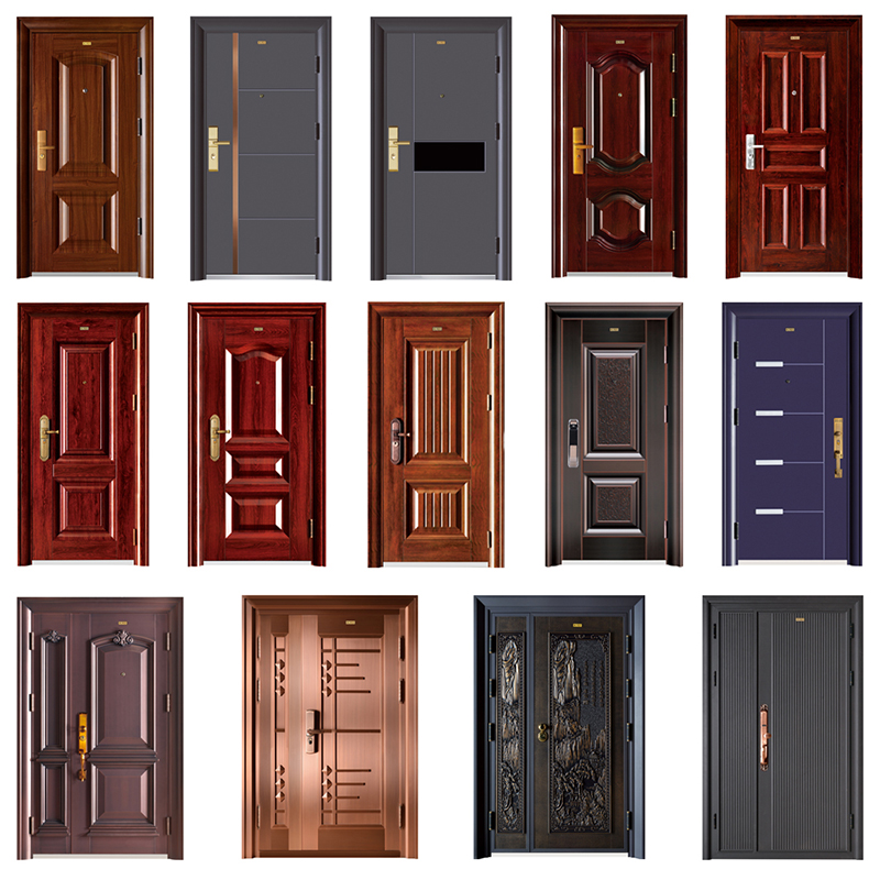 American Panel Nigeria Zewnętrzny Nowy Model Steel Door Made in China Professional Embossed Design Entrance Doors Steel Doors Steel Security Apartment Used Security 2019 Lastest Modern Main Gate Steel Doors Baodu New Design House Buildi...