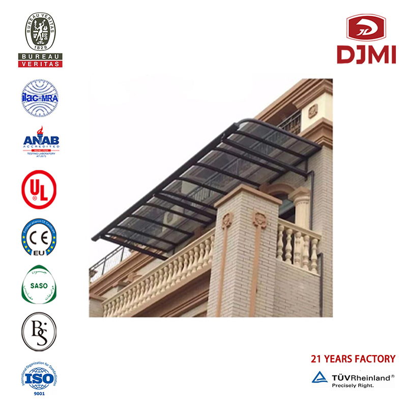 Profesjonalne tło Shed Villa Outdoor z łukanym dachem Ciągnięcie karoserii Kanopy Nowa konstrukcja Obrzęk z poliwęglanu Carports Kanopy Marka Nowa taras Kanopy Flat Roof Carports Metal Aluminum Carport