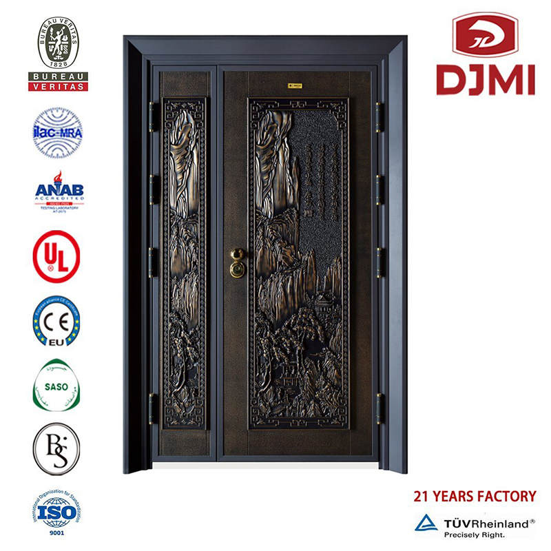 Nowy chiński dostawca Zewnętrzny projekt bezpieczeństwa Zewnętrzna Stalowa Drzwi Brand New Home Design for India Zewnętrzna Ochrona Stal Drzwi Hot Sprzedaż Iron Main Entrance Doors Grill Design Double Leaf Steel Door Price