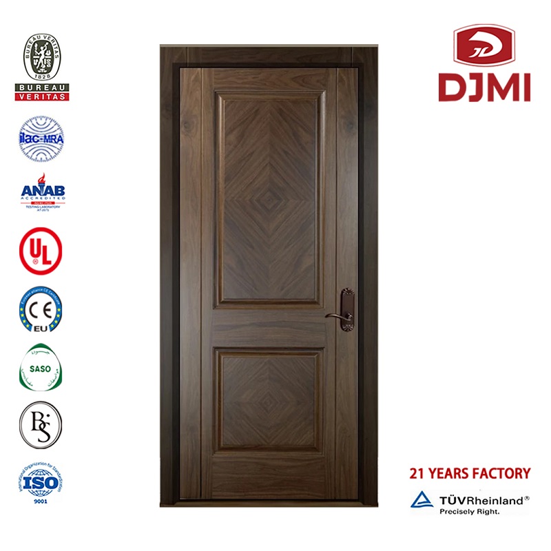 Tanie wnętrze drewniane Wrota Solid Wood Flush Drzwi ze szkła Dopasowane Zewnętrzne Drzwi wewnętrzne Szklane Drewno podwójne Drzwi nowe Ustawienia drewniane Panel wejściowy