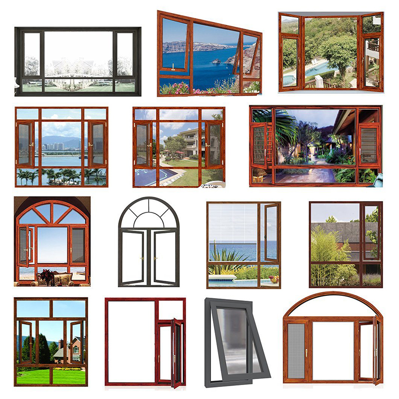 Glass Windows for Hawaii Aluminum Louver Window Professional Thermal Break French Wood Frame Design French Wood Frame Design Guangdong Factory