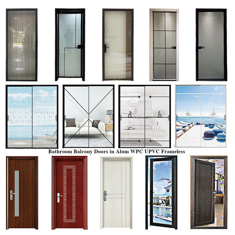 Professional with Frame Hotel Entrance Flush Doors Wpc Design New Modern Door French Wpc Wood Plastic Doors Brand New wewnętrznej Designs Ecological Cheap Price Wpc Door