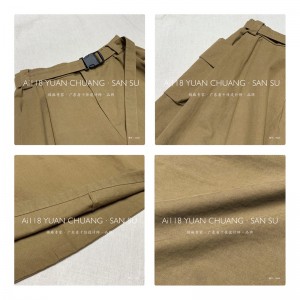 luźno dopasowany projekt Minimalst Straight style Casual Solid color bawełna i bielizna przerośnięta na zamówienie Midi Skirt 16525