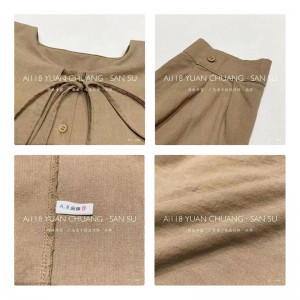 luźno dopasowany projekt Minimalist Stylish Casual Solid Kolor drukowany bawełna i bielizna przerośnięta na zamówienie 15608 Koszulki