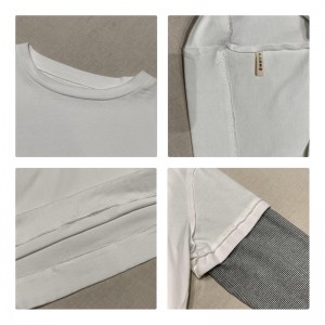 luźno dopasowany projekt Minimalst Round Collar styl Stitched rękaw Casual Solid color bawełna i bielizna przerośnięta na zamówienie 12700 Sweatshirts