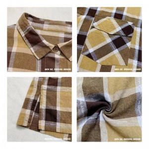 luźno dopasowany projekt Minimalist Stylish Casual Solid Striped Checked overshed cust 17853 Loose Checked Shirt