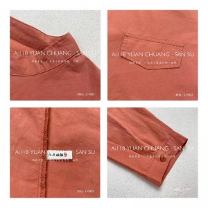 Luose-fitting design Minimalist Stylish Casual Solid color Striped Checked oversfied custous 17833 Round collar Shirt