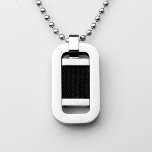 Hurtownia ze stali nierdzewnej dwukolorowy czarny naszyjnik z drutu stalowego