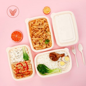Przyjazne dla środowiska opakowania fast food box biodegradowalne prostokąty skrobi kukurydzianej wynoszące pojemniki na żywność
