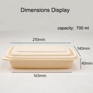 Przyjazne dla środowiska opakowania fast food box biodegradowalne prostokąty skrobi kukurydzianej wynoszące pojemniki na żywność