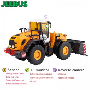 Maszyny inżynieryjne Pojazdy Radarowe czujniki parkowania System monitorowania wykrywania Kamera cofania z 2 czujnikami ultradźwiękowymi Cyfrowy wyświetlacz