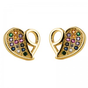 Kobiet Europejski i Amerykański Nowy Styl Kwiat Motyl Kolczyki Przesadzone Kreatywne Trendy Inkrustowane Cyrkon Rainbow Kolczyki Kobiety