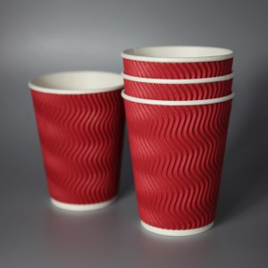 8OZ 12oz 16oz Dostosowane Dostosowane Papierowe Kubki Jednorazowe Drukowane Papier Double Wall Ripple Coffee Cup