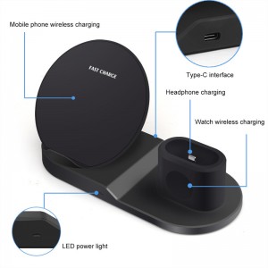 3 w 1 Qi Wireless Charger Watch Wireless Charger Staing bezprzewodowy stacja dokująca do iPhone