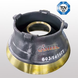 TEREX PEGSO TC1000, TC1150, TC1300 Cone Crusher wklęsłe Mnole Mn22Cr2