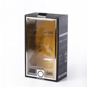 Drukowanie Pet Cover Car Ładowarka USB Kabel Luksusowe Czarne Pudełka do pakowania USB