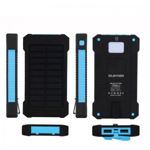 Słoneczny Bank Power Bank Dual USB Power Bank 20000MAH Wodoodporna Ładowarka baterii Zewnętrzny Przenośny panel słoneczny z LED Light