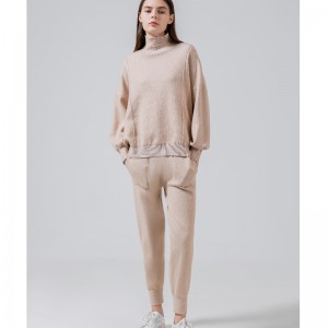 Casual Fashion Trend Wszechstronny Knit High Neck Dwupiętrowy garnitur 68018