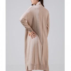 Trend mody Leisure Joker Basic Knit Sukienka z wysoką szyi 68033