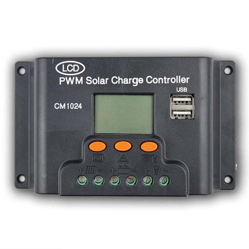 CM1024Z LCD Dual USB Solar Carger Controller 10A 20A 12V N24V Auto Regulator panelu słonecznego Ładowanie baterii PWM