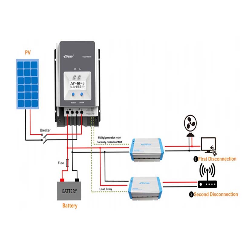 Pever Tracer 50A MPPT Solar Charge Controller 12 V 24V 36 V48V Auto LCD Wyświetlacz panelu słonecznego regulator baterii regulator hybrydowy