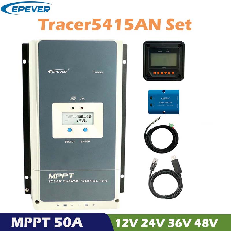 Pever Tracer 50A MPPT Solar Charge Controller 12 V 24V 36 V48V Auto LCD Wyświetlacz panelu słonecznego regulator baterii regulator hybrydowy