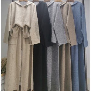 Wygodny zwyczajny sweter z wełny, z dwoma kawałkami bluzy z kapturem, z 69056262a35;