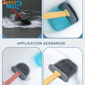 JASON Szczotka do toalet z tworzywa sztucznego do czyszczenia domu Płaska miękka silikonowa szczotka do toalety z