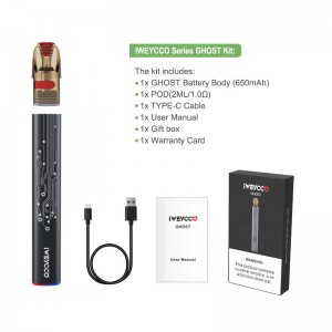 Iweeycco Ghost Vape 650MAH 12W Podstawowy Zestaw Elektroniczny Papieros 2ml Vaporizer dla Ciebie