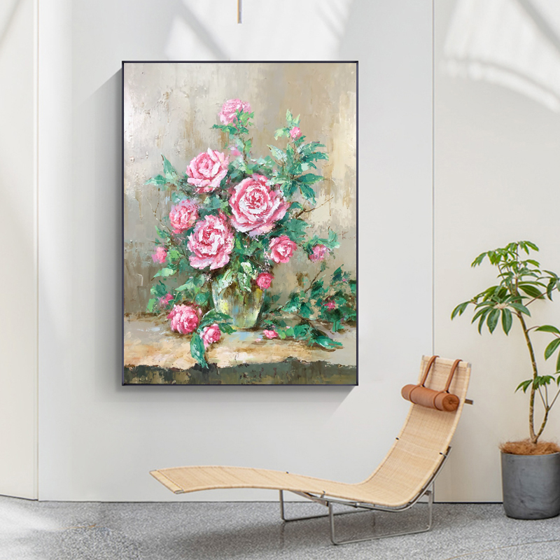 Fabryka Hurtownie Kwiat Czysta Ręcznie malowane Akrylowe Płótno Malowanie Wall Decor Streszczenie Grafika Olejna płótnie do salonu