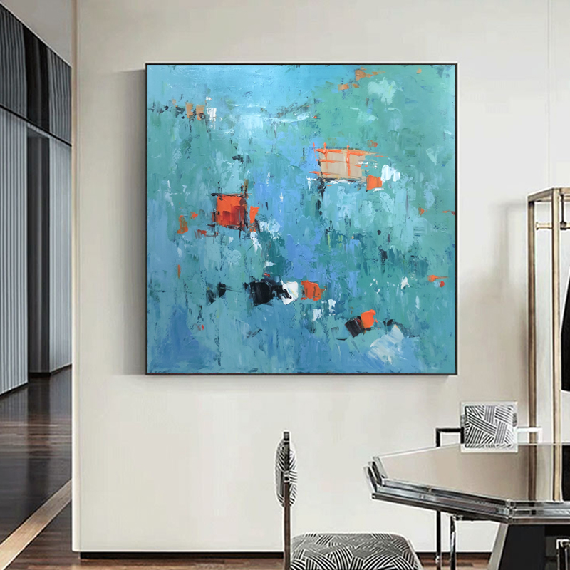 Ręcznie malowany obraz olejny kwadratowy płótno abstrakcyjny rysunek domowa dekoracje do salonu sztuki Inne obrazy Cuadro