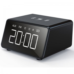 FB-CR01W 1.4inch Zegar Bluetooth Radio z ładowarką bezprzewodową Qi