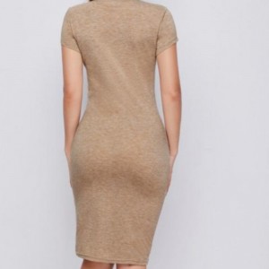 Dzianiny sexy sukienka z krótkim rękawem