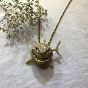 Hip Hop Osobowość Zircon Shark Wisiorek