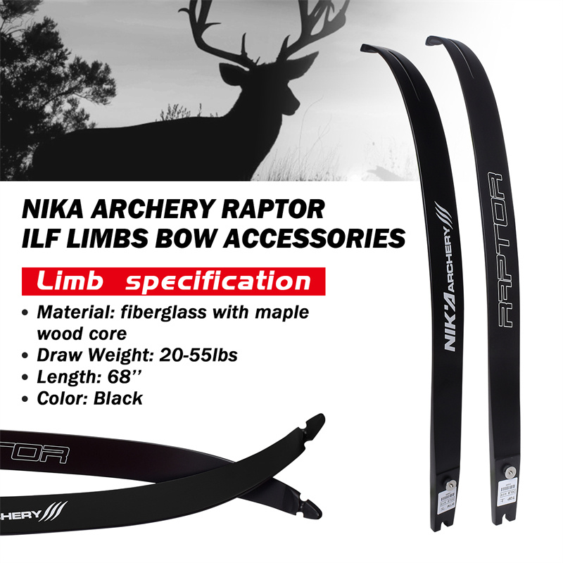 Nika Archery 270007 25h @ 68inch ILF Łucznictwo Recurve Bow Klimb dla powtarzania łuku ustawione docelowe polowanie i strzelanie