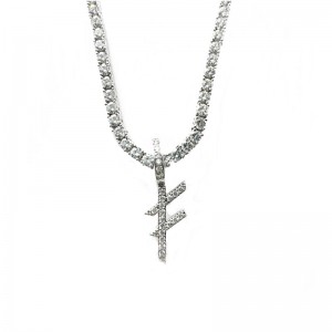 Biżuteria Wysokiej Jakości Niestandardowa Nazwa Silver Letters Naszyjniki Wisiorek Urok z srebrnym łańcuchem tenisowym