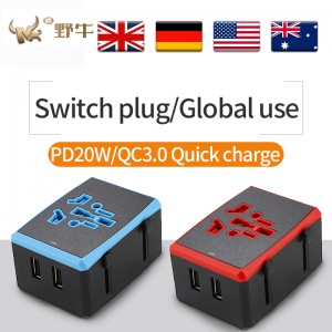 Nowa PD Fast Charger Conversion Plug Universal Conversal Plug Szybkie ładowanie Socket Socket Universal Converter