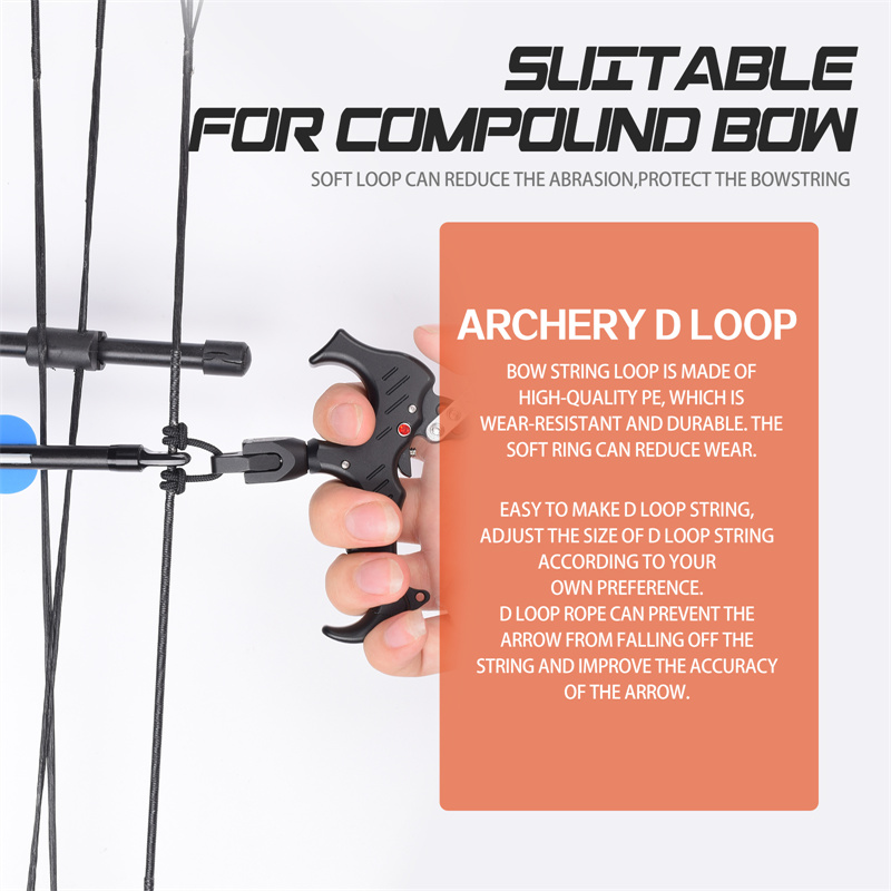 Elong Outdoor 280083 Łucznictwo D Pętle Liny 5 cali Łucznictwo Łucznictwo Porcja Wątek D Pętla Rope Release Materiał Nocking D Loop Rope String