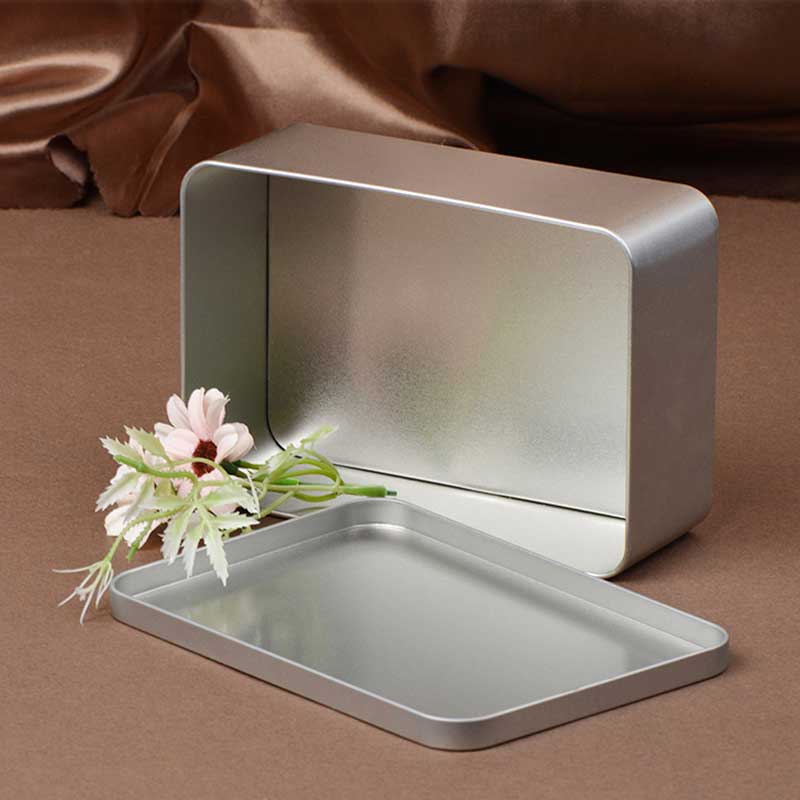 Prostokątny marynowany tinny szafranowy prezent metalowy pudełko 159 * 110 * 53mm