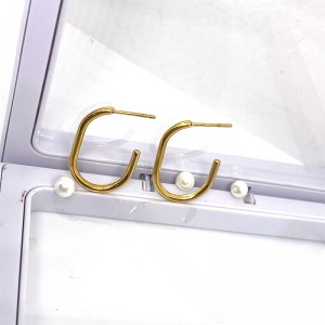 Złocista próżniowa ze stalinierdzewnej Platerowanie 18k N14K Kolczyk obręczy