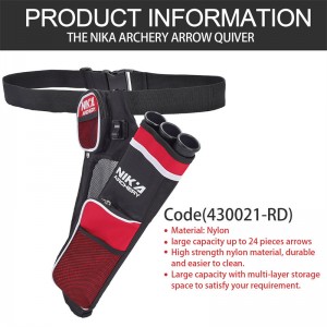 Nika Archery 430021 RH Red Color 3 Tube Hip Całkowita Szkolenia Polowanie Łucznictwo Strzałka Dystrycowa Uchwyt Bełny Pas Wiszący Target