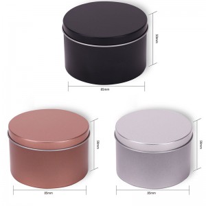 8 uncji czarny blaszany świeca jar aromaterapia opakowań metalowych jar 85 * 50mm