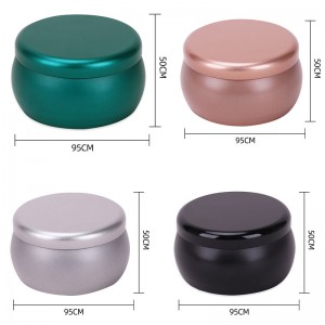 Niestandardowy przyjazny dla środowiska matowy czarny pusty jar świeca z lidem95 * 50mm