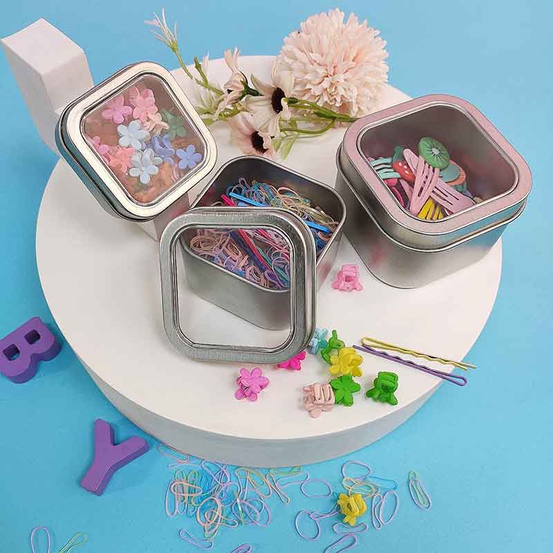 Frosted Small Square Tin Box Metal Packaging Candle Box 75 * 75 * 50mm