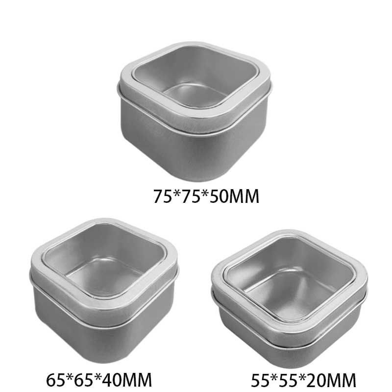 Frosted Small Square Tin Box Metal Packaging Candle Box 75 * 75 * 50mm