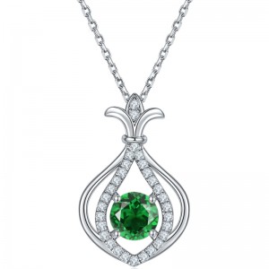 Nowa Biżuteria 925 Sterling Silver Rhod Plating Cubic Cyrkon Naszyjnik Dla Kobiet Prezent